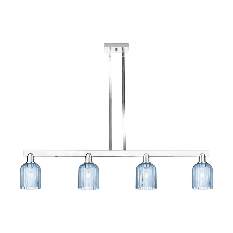 Innovations Lighting 716-4I-10-48 Bridal Veil Linear Bridal Veil 4 - Polished Chrome / Blue