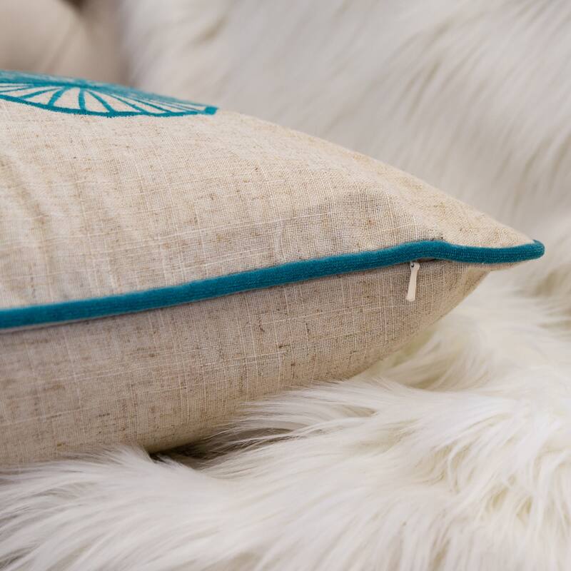 Cora Polyester with Embroidery 20" Square Decorative Throw Pillow 2PK
