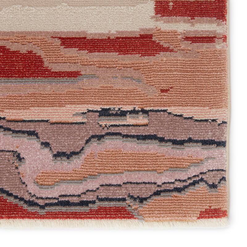Jolene Abstract Pink/ Red Area Rug