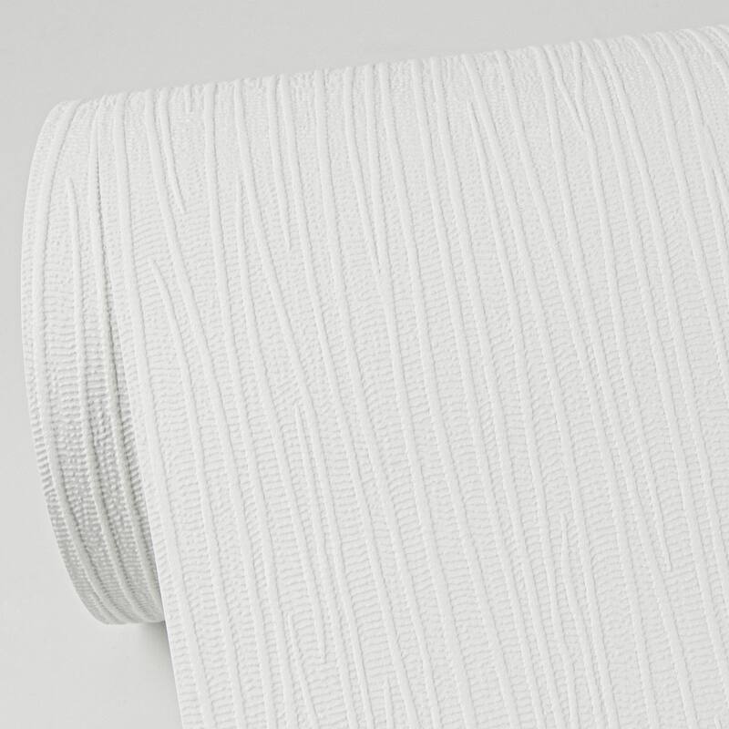 Brewster Albrecht White Vertical Paintable Wallpaper - 396in x 20.9in x 0.025in