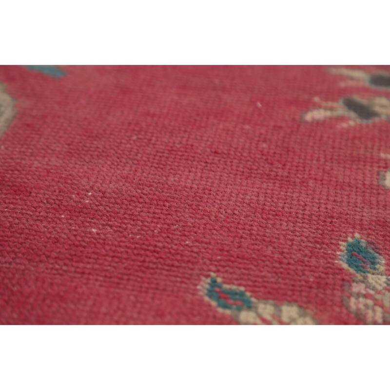 Pink Medallion Tabriz Persian Area Rug Hand-Knotted Wool Carpet - 9'0"x 12'7"