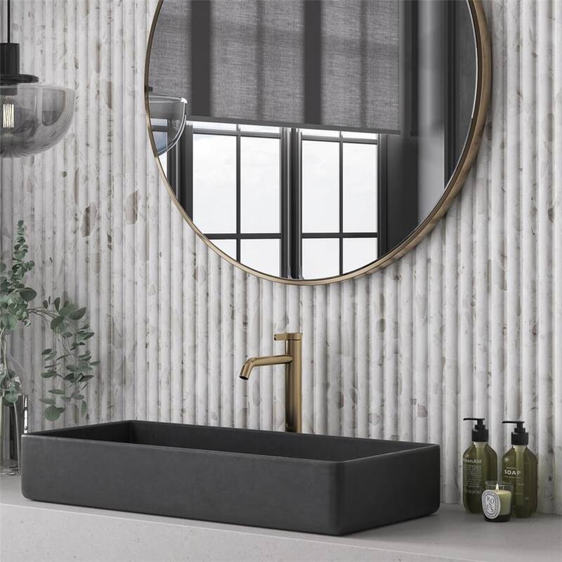 Merola Tile Marbilia Fluted Terrazo White 15-3/4" x 47-1/4" Porcelain Wall Tile