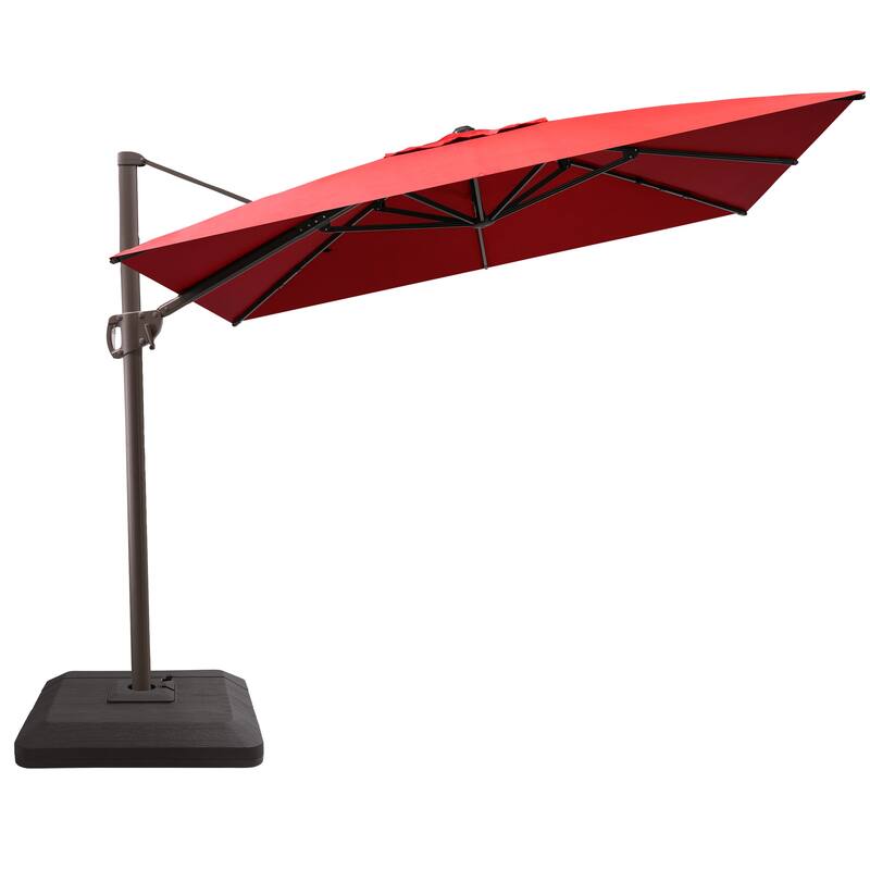 Outdoor 11 x 9 FT Patio Cantilever-Offset Umbrella with 4-Piece Fillable Weighted Base