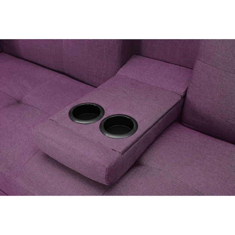 Living Room Modern Sleeper Sofa with 2 Cup Holders