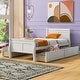 preview thumbnail 147 of 158, (Twin/Full/Queen)Curved Legs Design Platform Bed Frame with 4 Drawers White - Twin