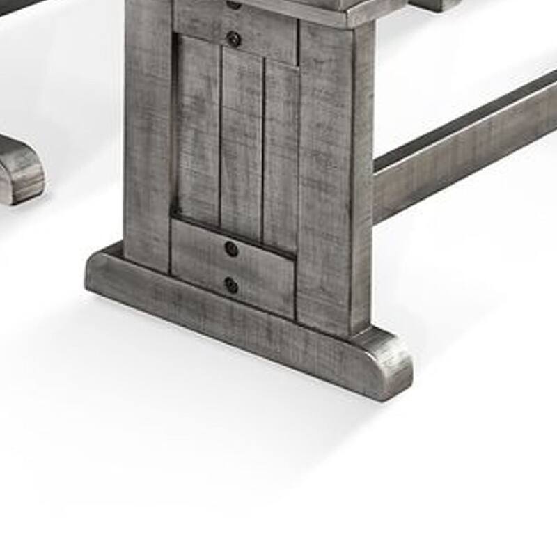 Zeka 4pc Breakfast Nook Dining with Storage Bench Set, Gray Mahogany Wood