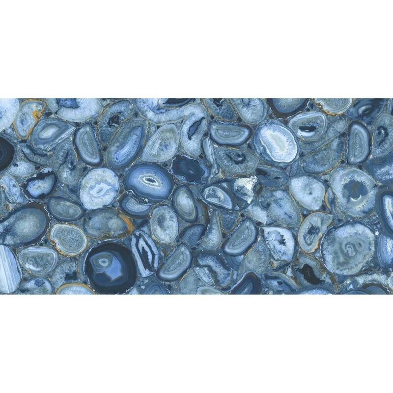 The Tile Life Geode 24x48 Blue Polished Porcelain Floor & Wall Tile