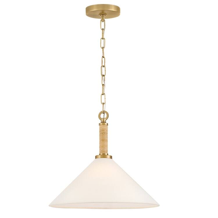 Lark 84417 Cove 1 Light16" Wide Pendant with Off-White Linen Shade