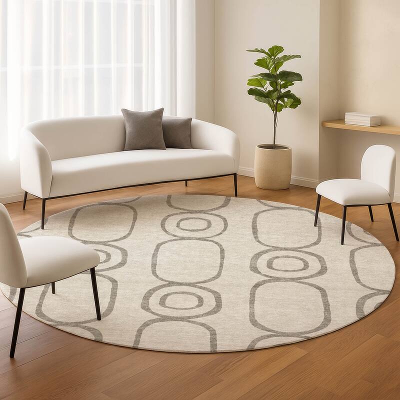 Machine Washable Indoor/ Outdoor Modern Vibe Chantille Rug
