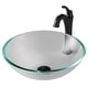 preview thumbnail 1 of 33, Kraus Glass Vessel Sink, Bathroom Faucet, Pop Up Drain, Mounting Ring Oil Rubbed Bronze