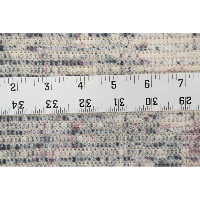 Hand Knotted Oriental Viscose Silk Carpet Modern All-Over Purples Abstract Area Rug - 8' 0'' X 5' 1''