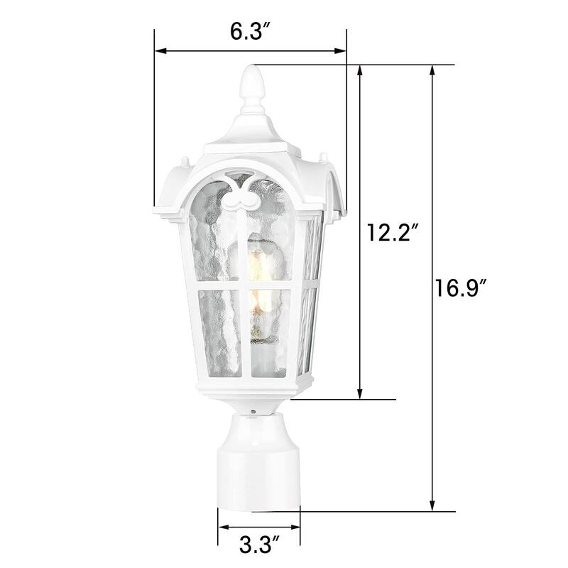 Vintage Outdoor Post Lights Post Lantern with Seeded Glass Shade