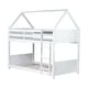 preview thumbnail 18 of 18, Twin Over Twin House Floor Bunk Bed with Headboards, Footboards and Guardrails, Ladder