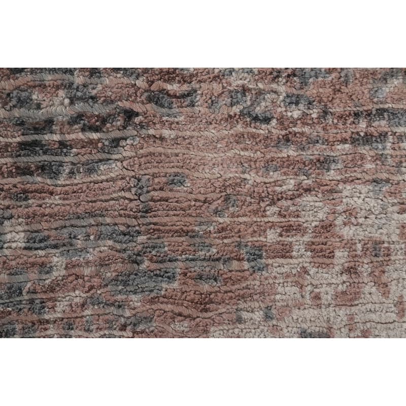 Hand Knotted Oriental Viscose Silk Carpet Modern Abstract Multi-Colored Abstract Area Rug - 6' 11'' X 5' 0''