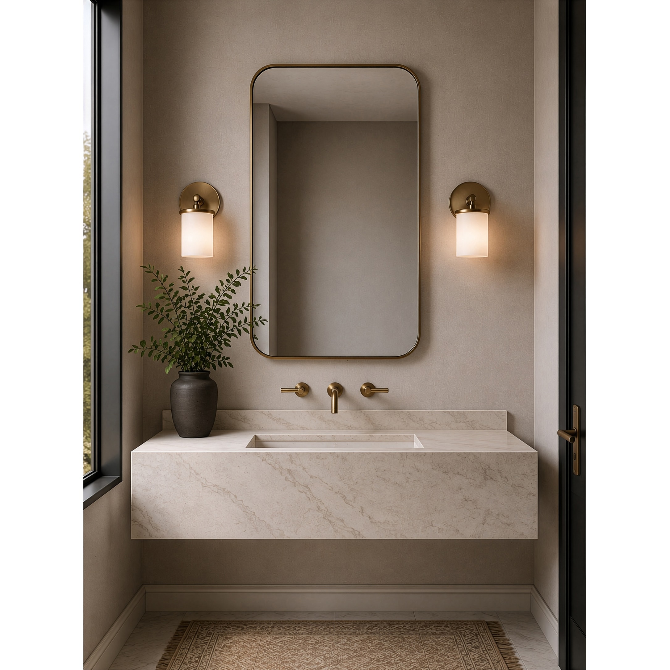 Varaluz Merano On Trend Wall Sconce Bathroom Vanity - Brushed Brass