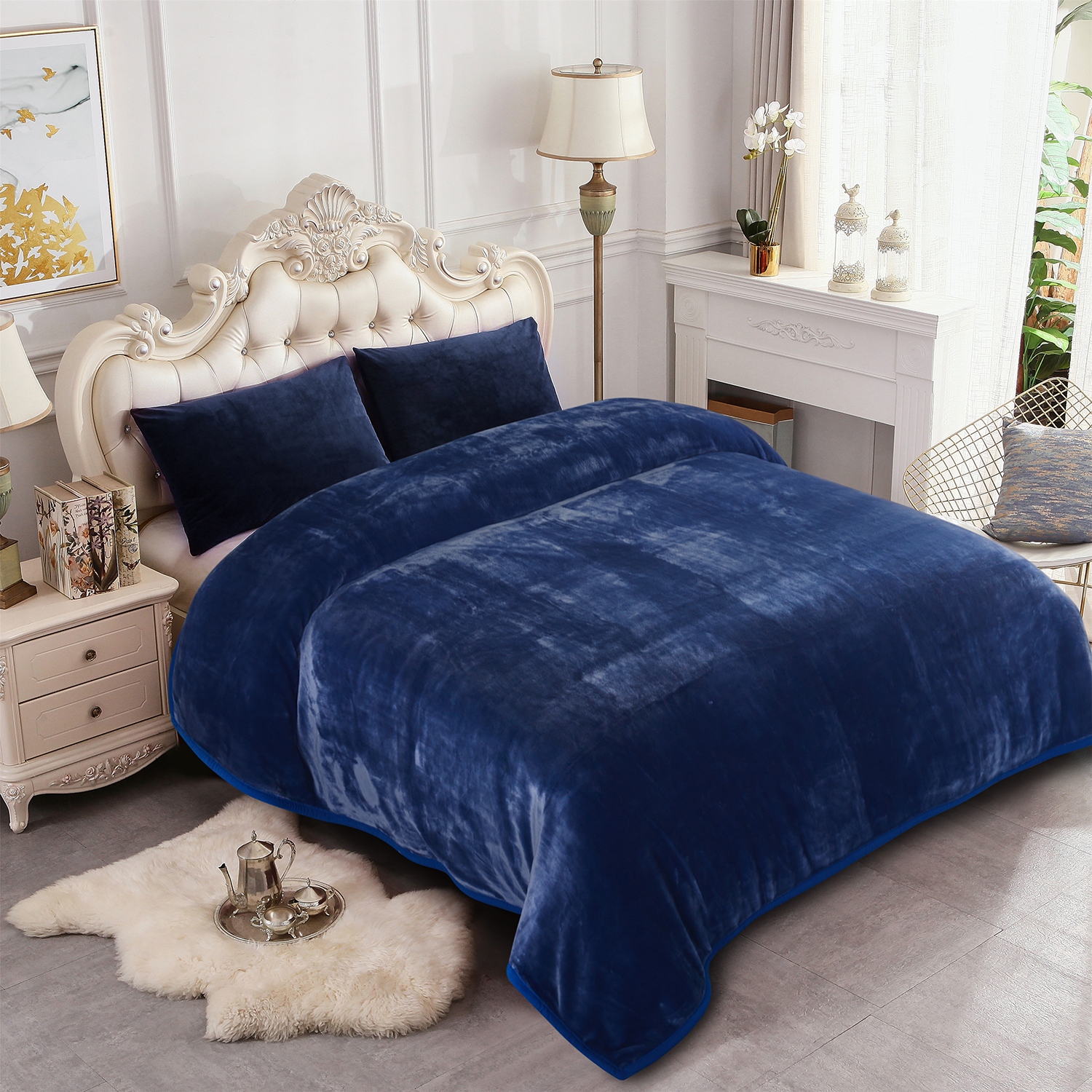 Heavy plush blanket deals