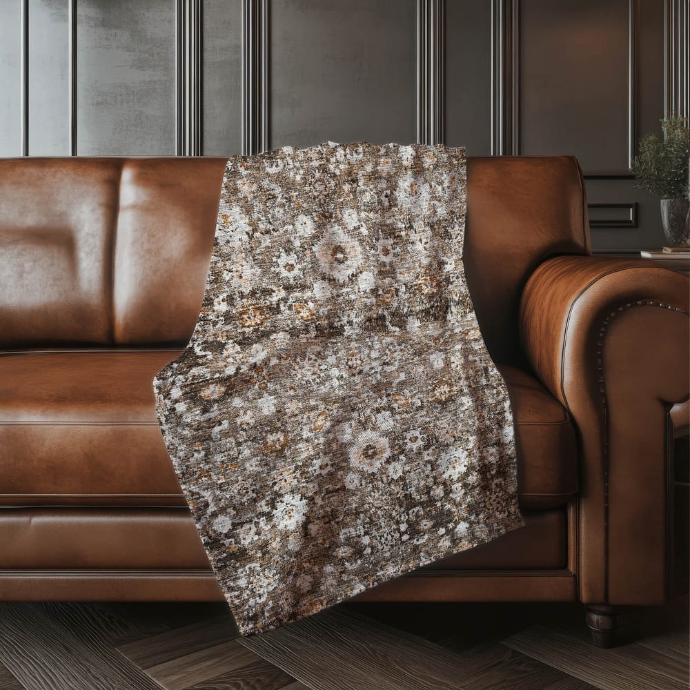 Premium Machine Washable Vintage Traditional Sherpa Throw Blanket