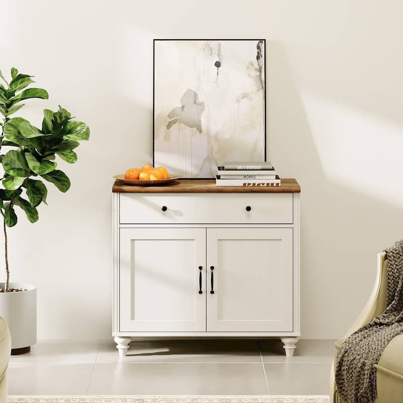 Farmhouse TV Stand for 75 inch TV, TV Console with Storage