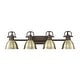 preview thumbnail 2 of 0, Yep by Golden Lighting Duncan 4-light Vanity in Rubbed Bronze and Aged Brass shade