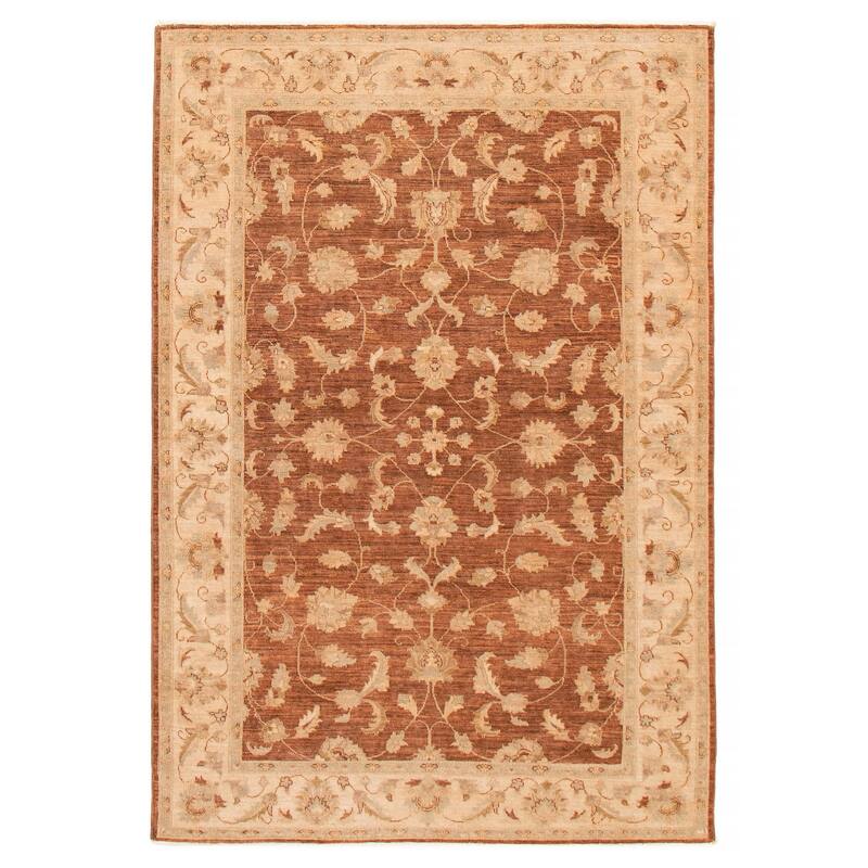 ECARPETGALLERY Hand-knotted Chobi Finest Brown Wool Rug - 5'11 x 8'8 - Brown - 5'11 x 8'8