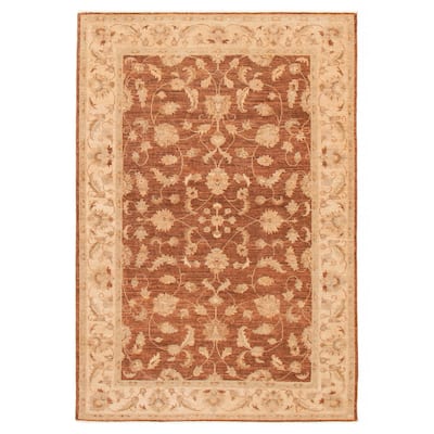 ECARPETGALLERY Hand-knotted Chobi Finest Brown Wool Rug - 5'11 x 8'8