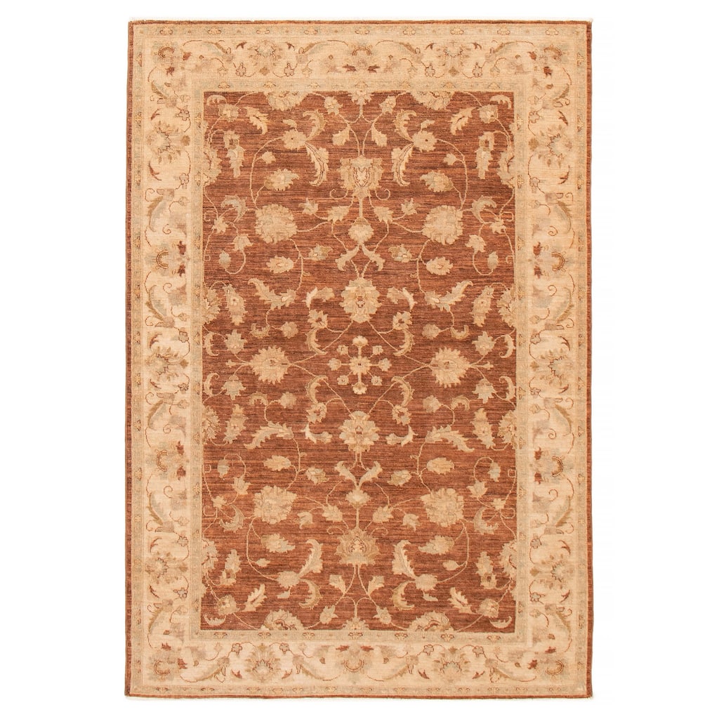ECARPETGALLERY Hand-knotted Chobi Finest Brown Wool Rug - 5'11 x 8'8