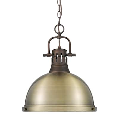 Golden Lighting 3602-L RBZ Duncan 14" Wide Pendant