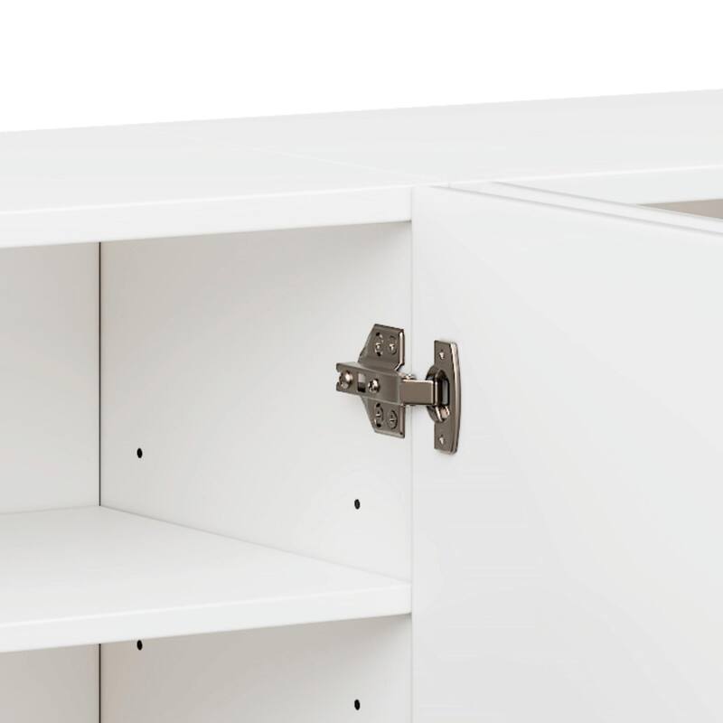 Stylish Thick Wavy Door TV Cabinet - Adjustable Shelves, TV Stand with 4 Cabinets for TVs Up to 75