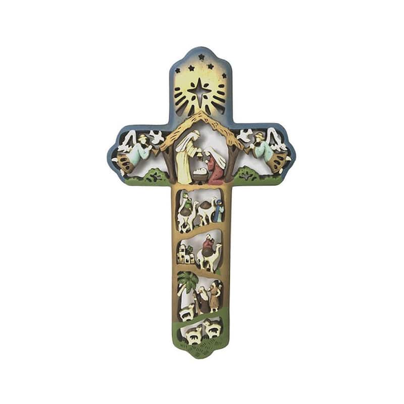 12" Nativity with Bethlehem Star Christmas Wall Cross