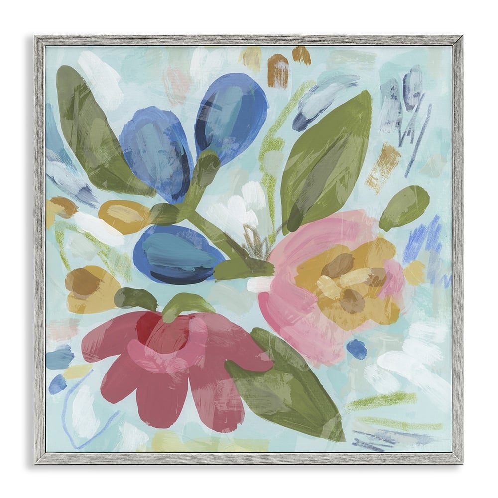 Stupell Bright Boho Flowers Framed Giclee Art Design By June Erica Vess