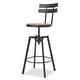 preview thumbnail 7 of 13, Alanis Modern Industrial Firwood Adjustable Height Swivel Barstools (Set of 2) by Christopher Knight Home