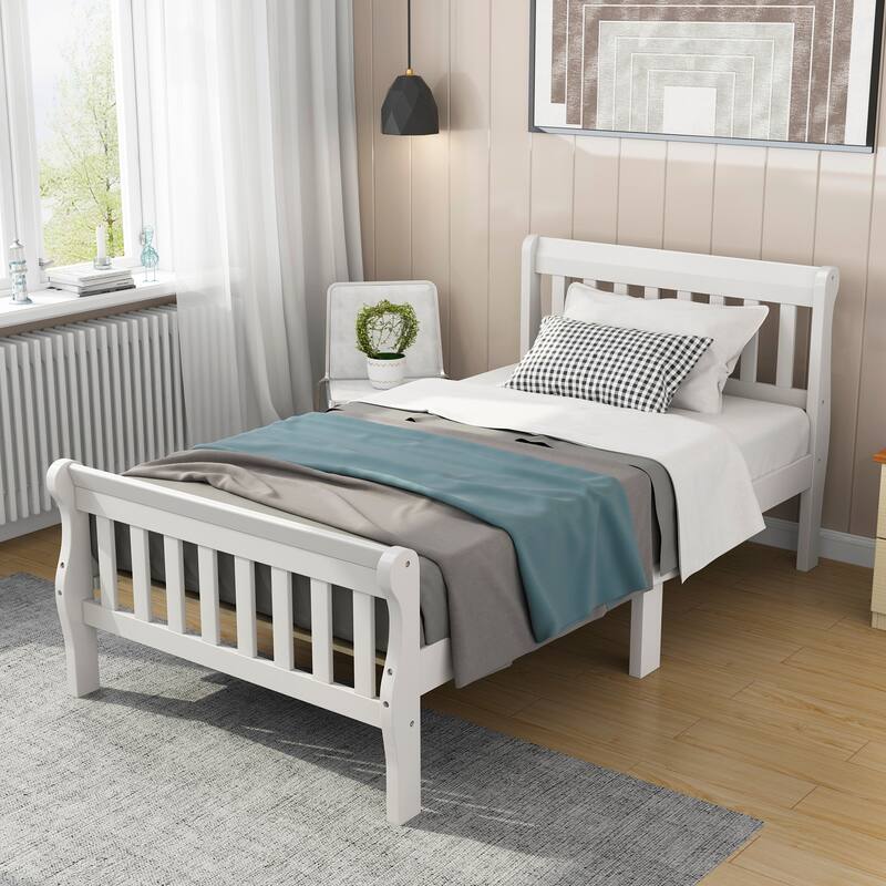 Modern Wood Platform Twin Size Bed