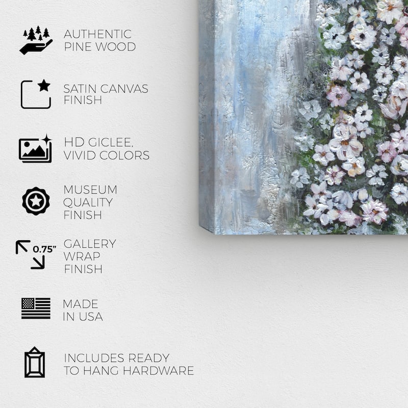 Wynwood Studio Fashion and Glam Ultimate Beauty Gray and Light Blue Rustic Wall Art Canvas Print
