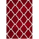 preview thumbnail 142 of 145, SAFAVIEH Hudson Shag Ariola Trellis 2-inch Thick Rug 5'3" x 7'6" - Red/Ivory