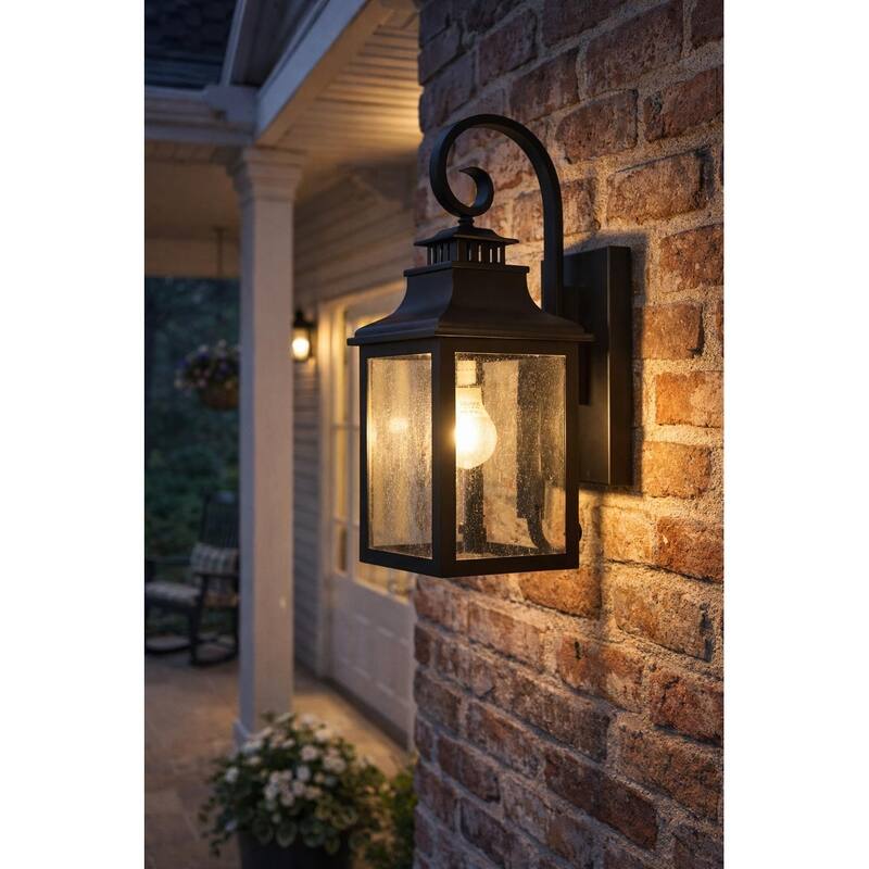 Morgan 1 Light Exterior Wall Lamp in Black Finish - Black Finish