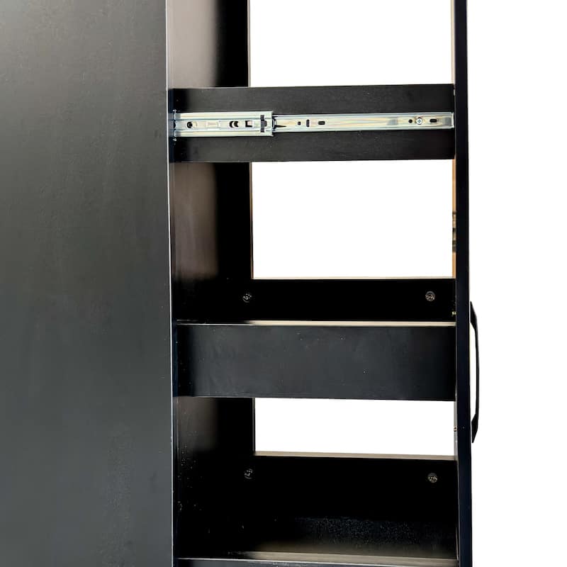 Slim Rolling Storage Cart with Wheels & Handle, Narrow Kitchen Cabinet & Spice Rack for Small Spaces