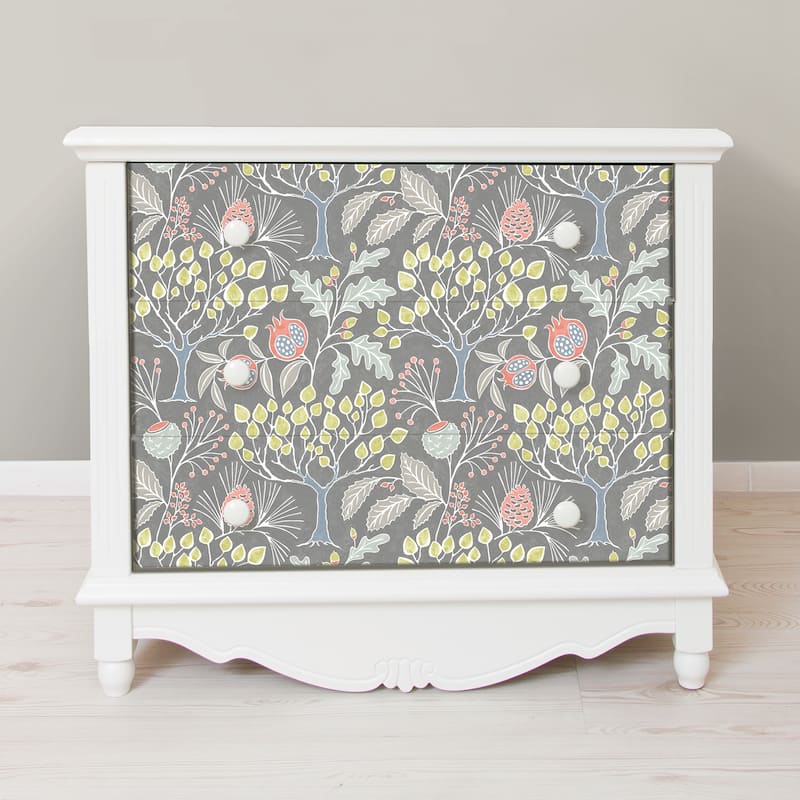 NuWallpaper Groovy Garden Grey Peel & Stick Wallpaper - 216in x 20.5in x 0.025in