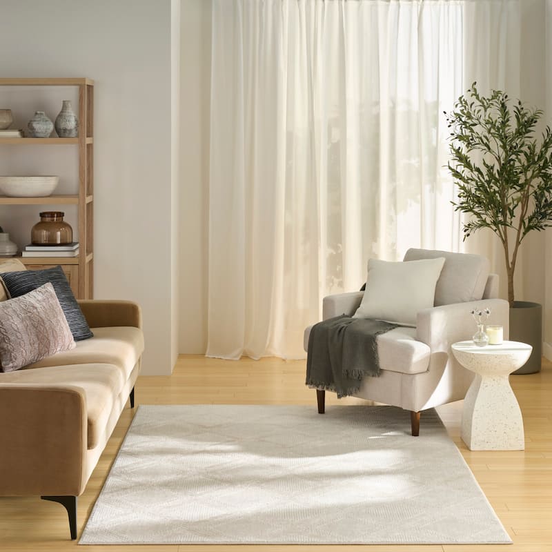 Nourison Serenity Home Indoor only Geometric Area Rug - 5' 3" x 7' 3" - Ivory - Rectangle
