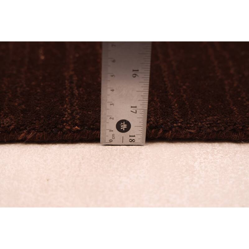 ECARPETGALLERY Hand Loomed Kashkuli Gabbeh Dark Brown Wool Rug - 4'8 x 6'9