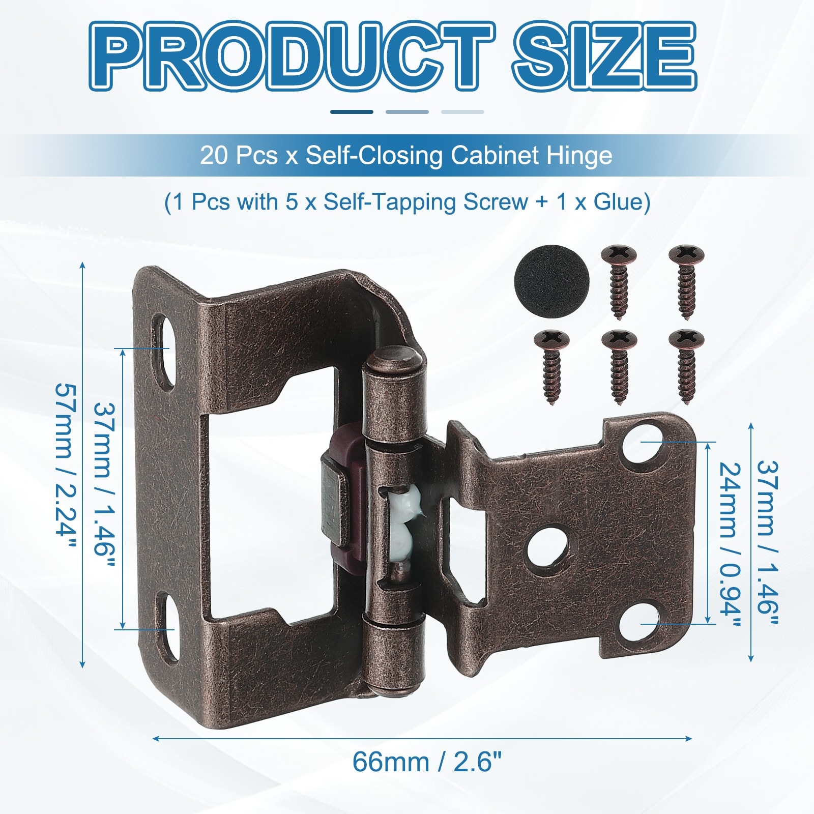 Self-Closing Cabinet Hinges Semi-Overlay, Semi Concealed Flush Face Mount Cabinet Hinge Screws