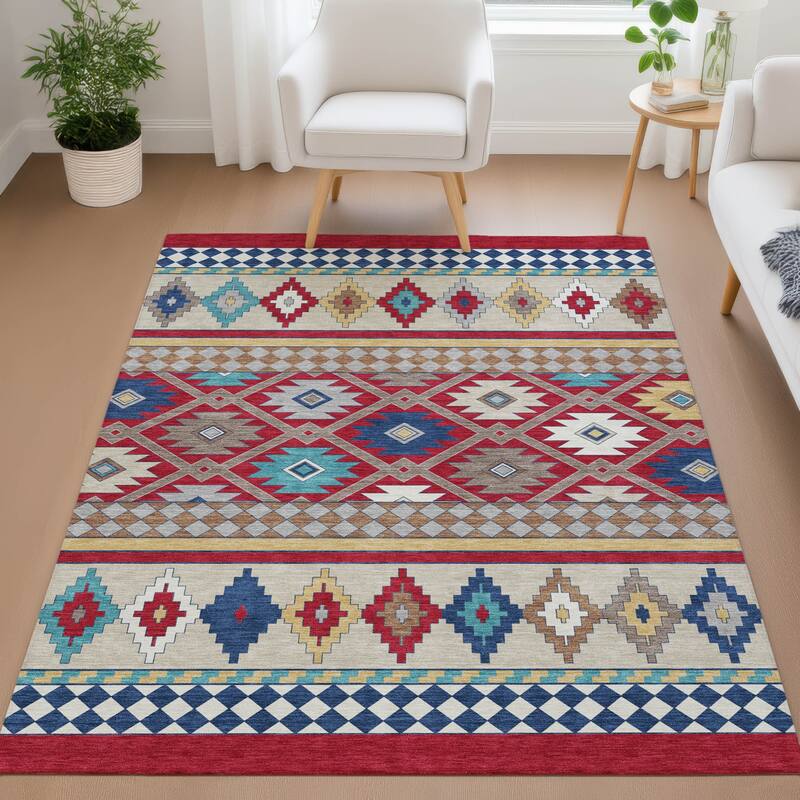 Machine Washable Indoor/ Outdoor Global Clemente Chantille Rug