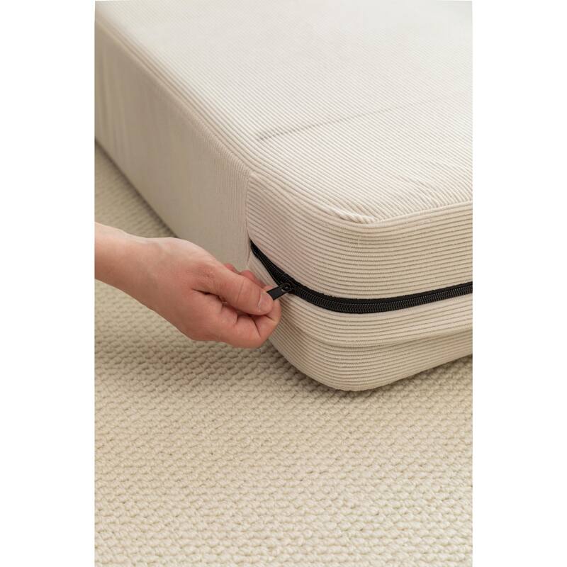 Foldable Sofa Bed Sleeper Lounge Chair with Pillow, Floor Mattress Couch with Backrest