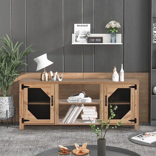 Wood and steel tv unit discount