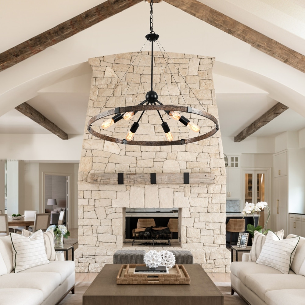 Lowes wagon wheel store chandelier