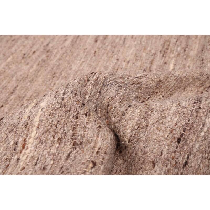 ECARPETGALLERY Flat-Weave Nevada Taupe Wool Kilim - 7'10 x 10'0