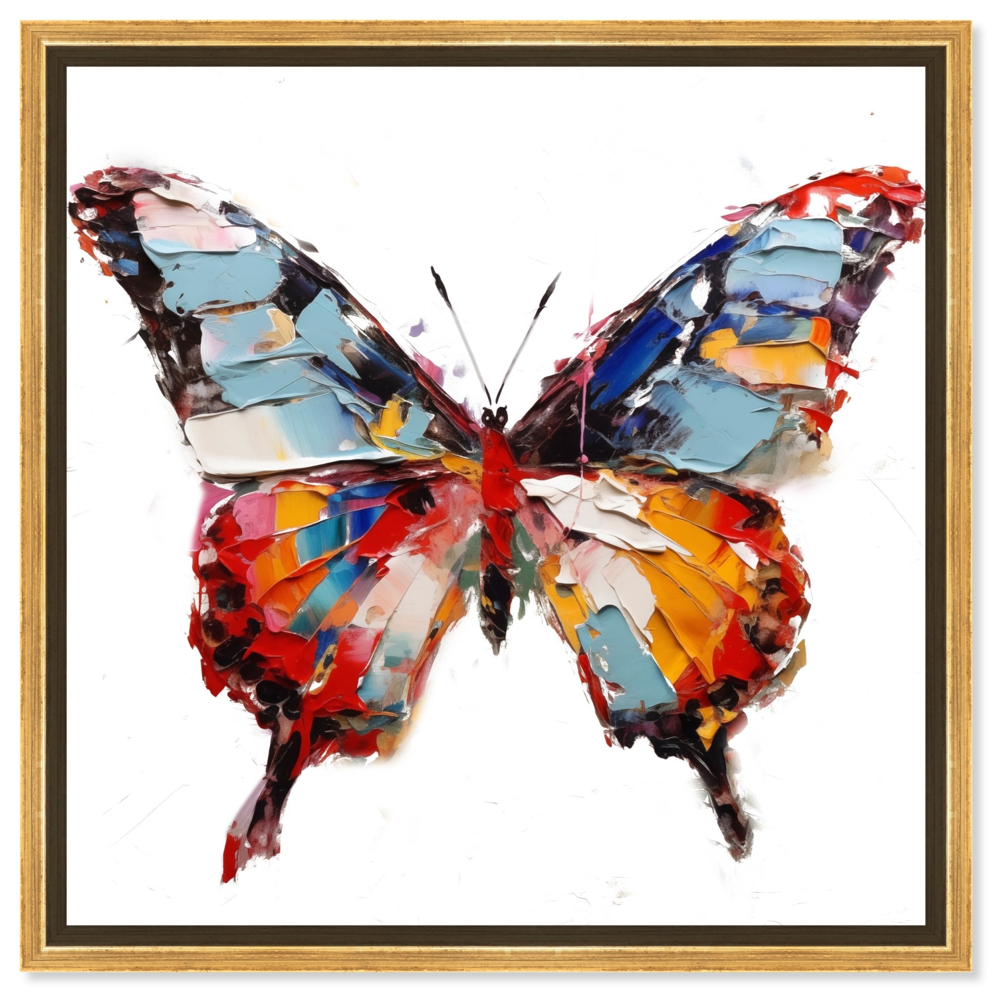 Soft And Bold Rainbow Butterfly Canvas Butterfly Art Prints by Art Remedy