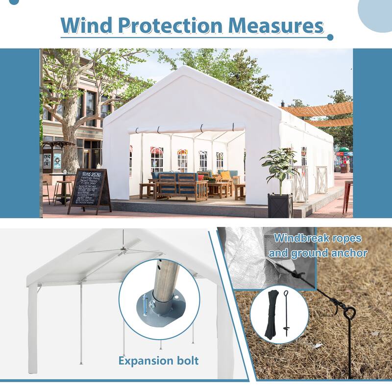 16x32FT Party Tent Heavy Duty, Large Wedding Event Shelters with 3 Storage Bags & Removable Sidewalls