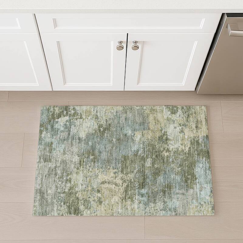Machine Washable Indoor/ Outdoor Chic Modern Chantille Rug