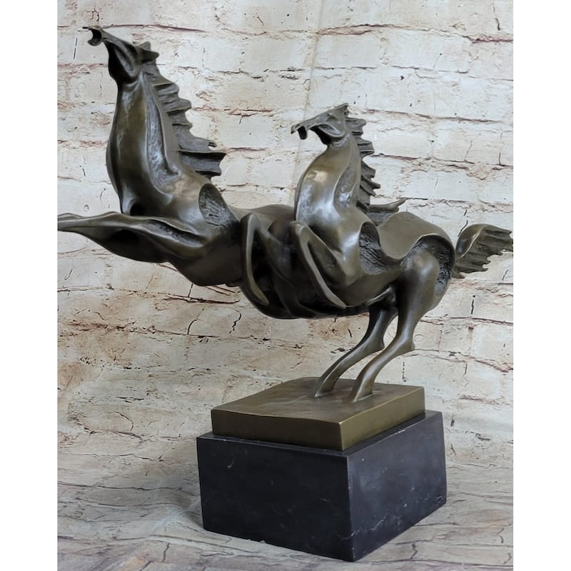 Abstract Galloping Imitative Horses Bronze Sculpture Original Equine Art Signed By Milo
