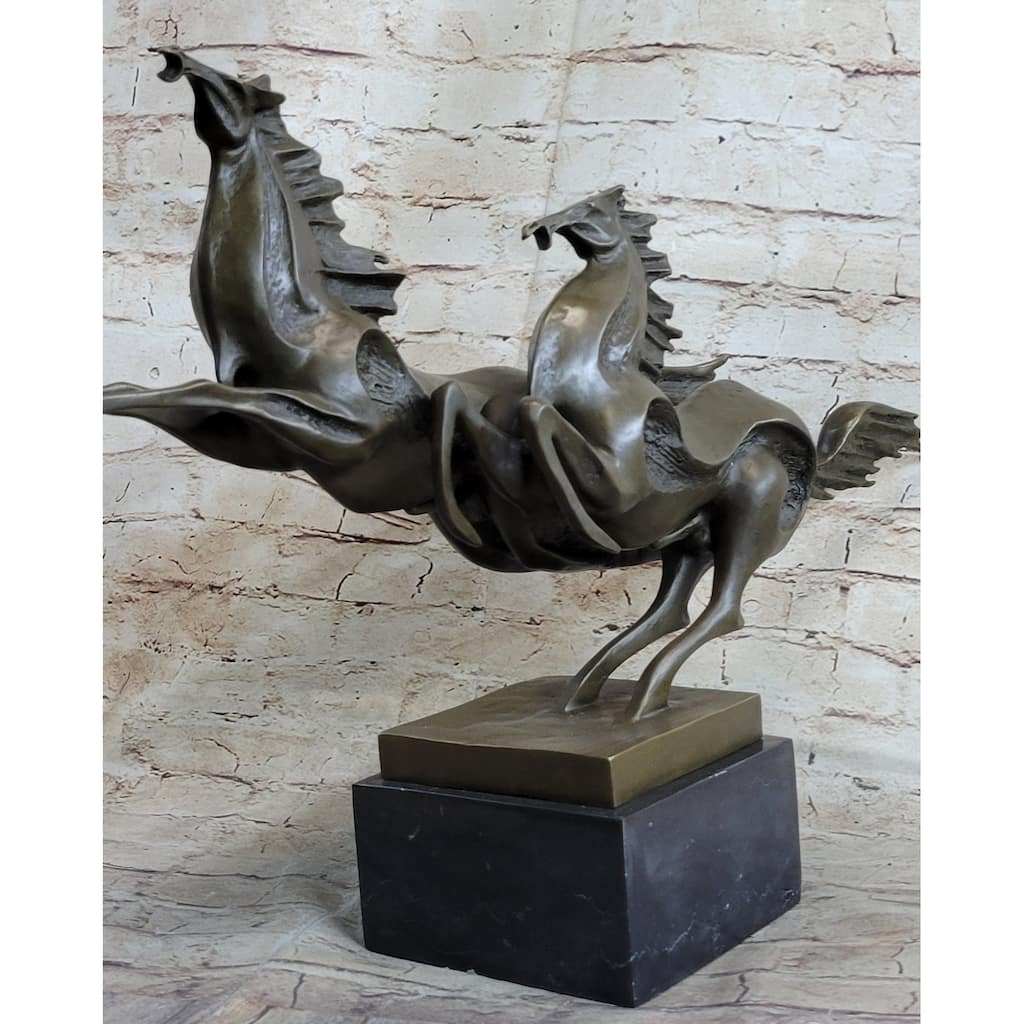Abstract Galloping Imitative Horses Bronze Sculpture Original Equine Art Signed By Milo